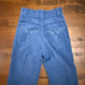 Vintage 1980s Sears Girls Blue Corduroy Pants size 7 Slim